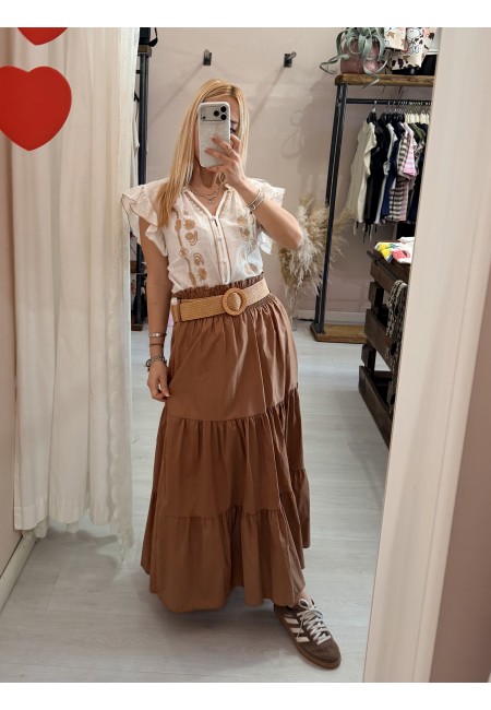 Gonna lunga biscotto in cotone