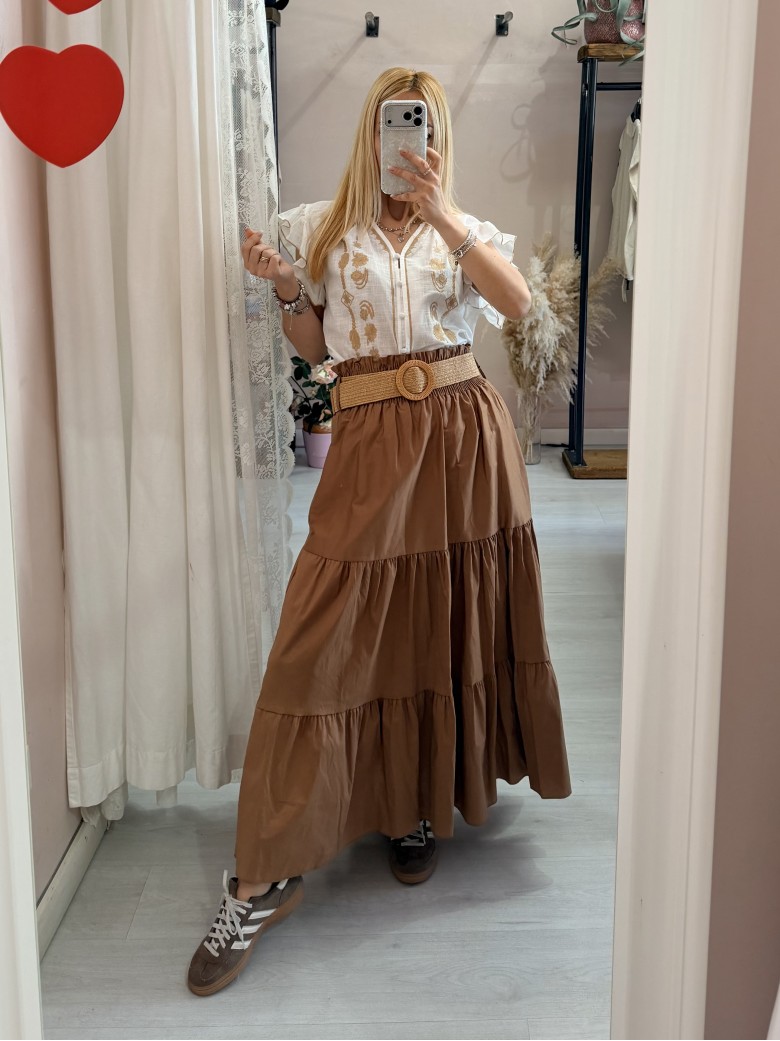 Gonna lunga biscotto in cotone