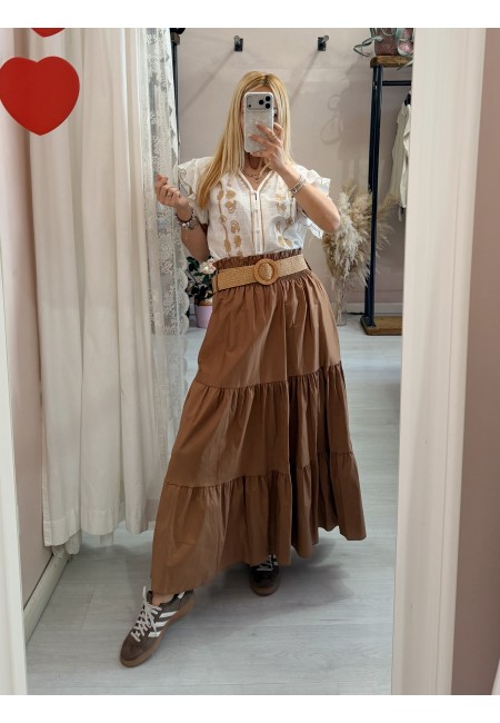 Gonna lunga biscotto in cotone