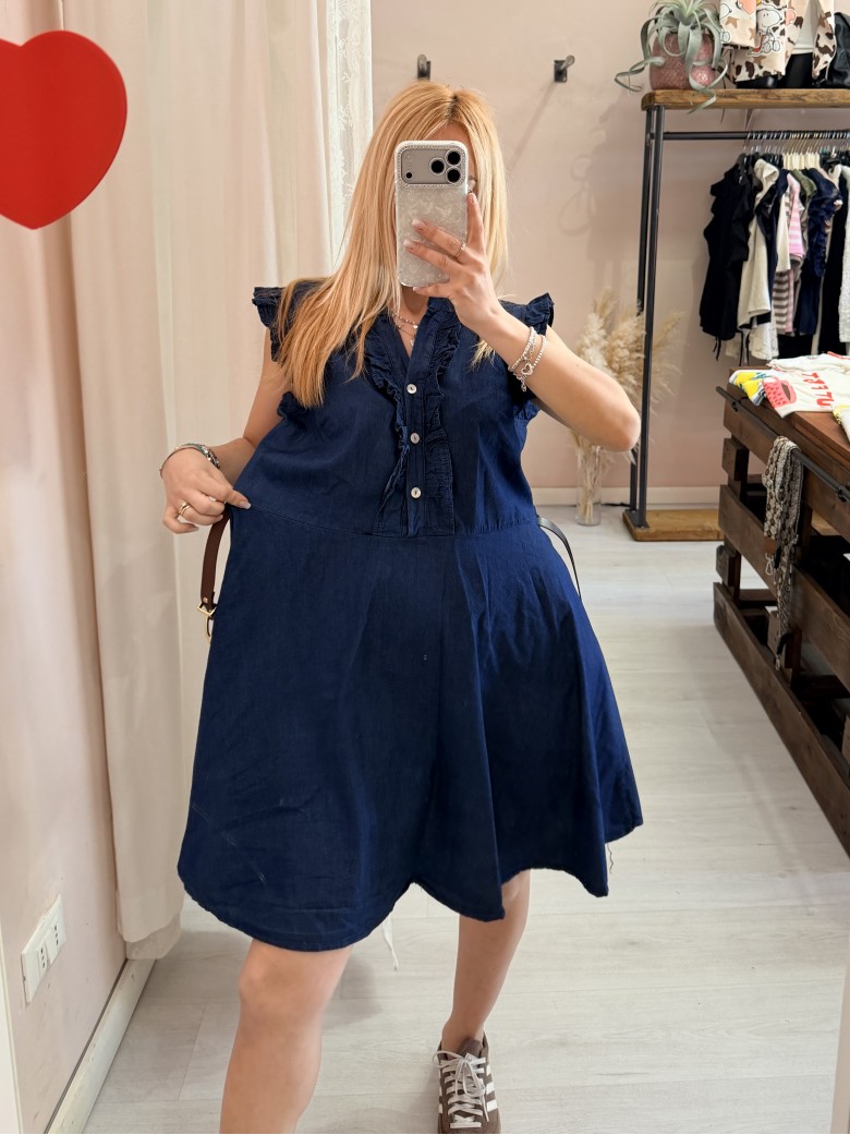 Vestito MAGGIO simil blu jeans in cotone