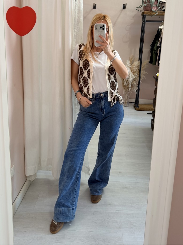 Gilet crochet ricamato