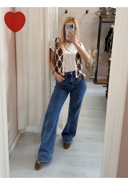 Gilet crochet ricamato