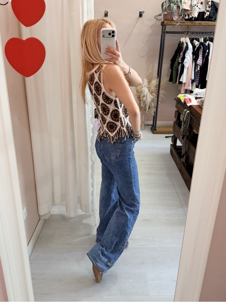 Gilet crochet ricamato