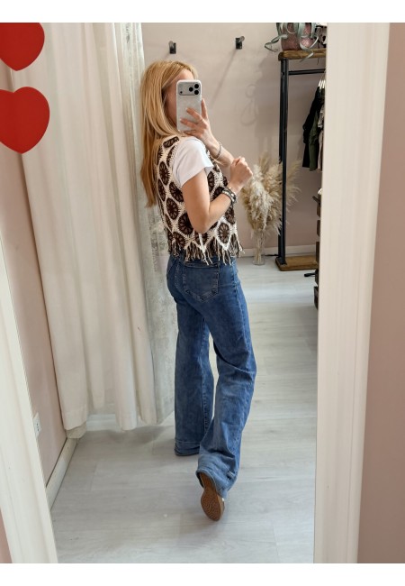 Gilet crochet ricamato