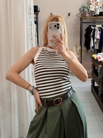 Canotta luis a righe verde e bianca