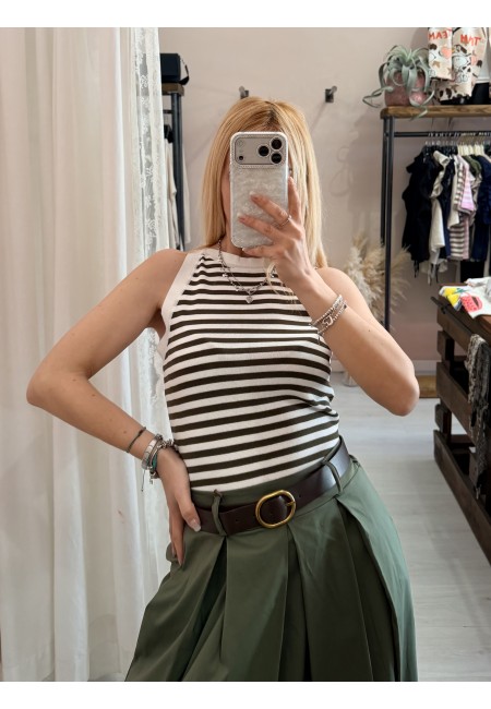 Canotta luis a righe verde e bianca