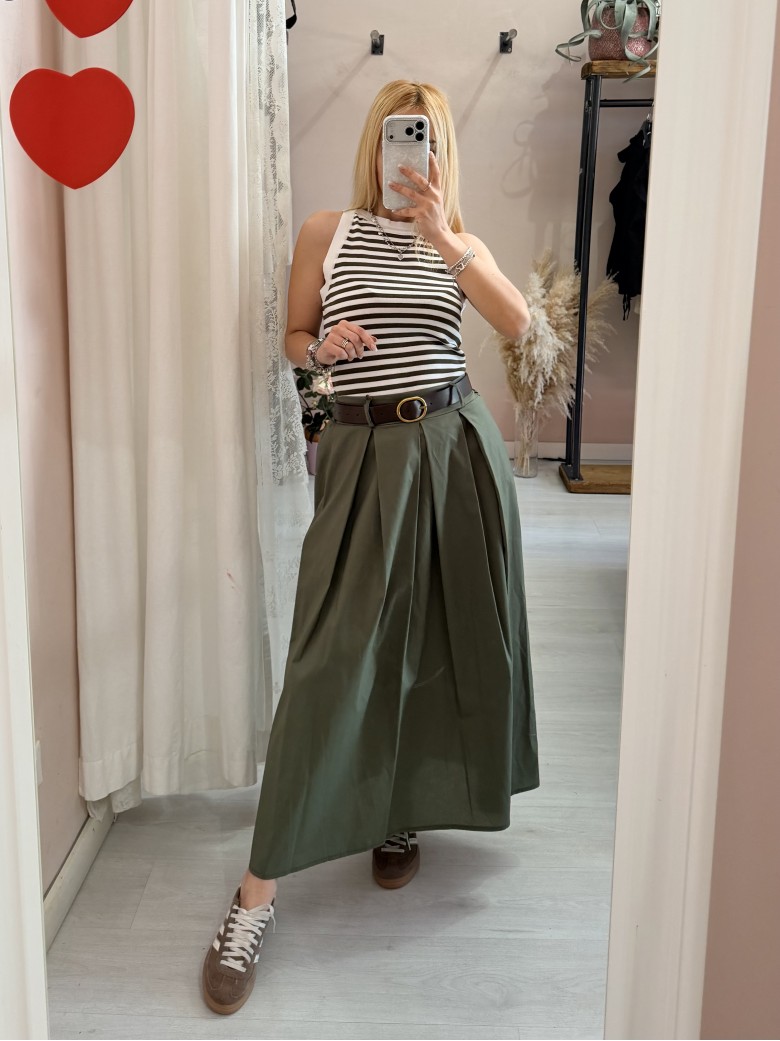 Canotta luis a righe verde e bianca