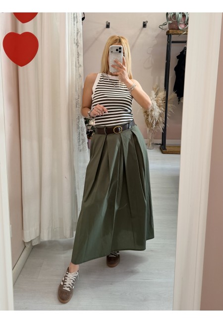 Canotta luis a righe verde e bianca