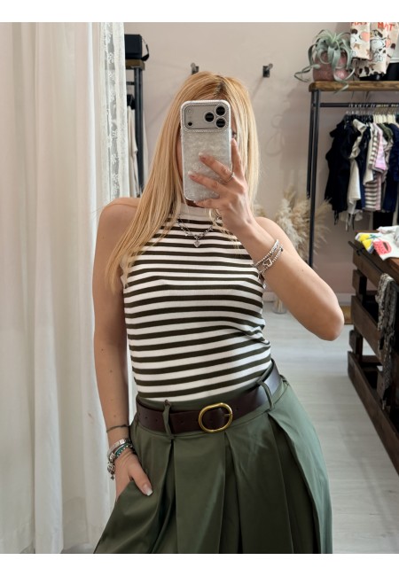 Canotta luis a righe verde e bianca