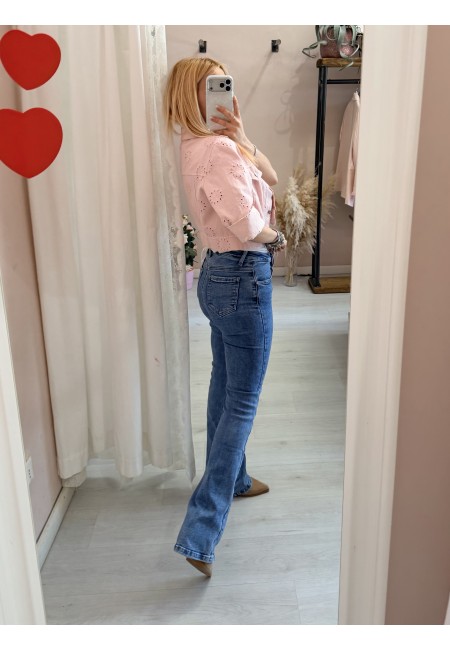 Giubbottino di jeans sangallo rosa