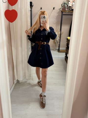 Vestito camicione simil jeans in cotone 2