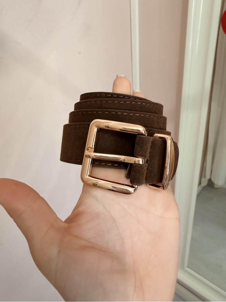 Cintura scamosciata marrone