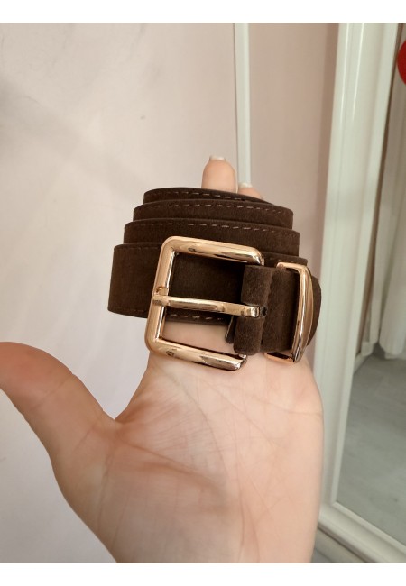 Cintura scamosciata marrone