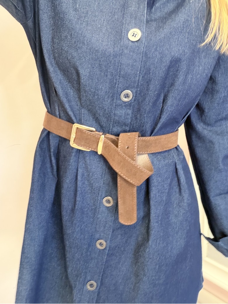 Cintura scamosciata marrone