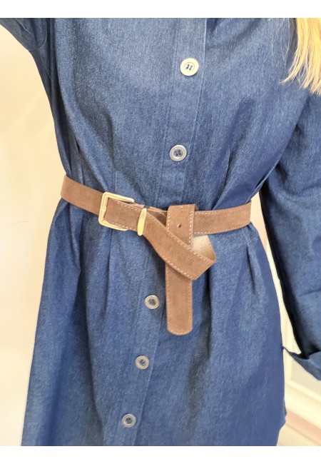 Cintura scamosciata marrone