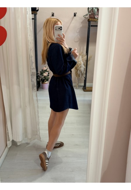 Vestito camicione simil jeans in cotone