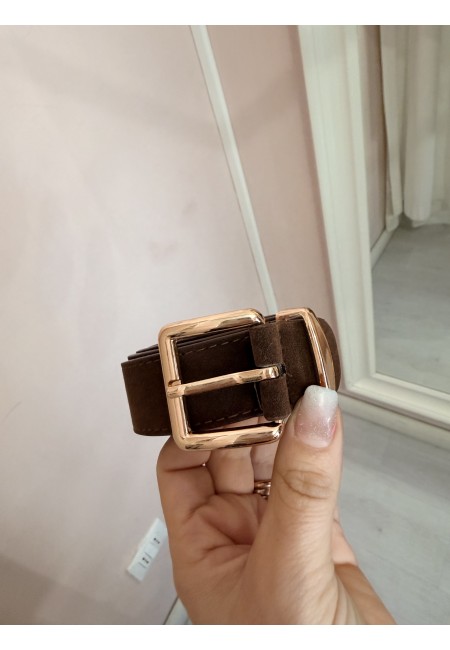 Cintura scamosciata marrone