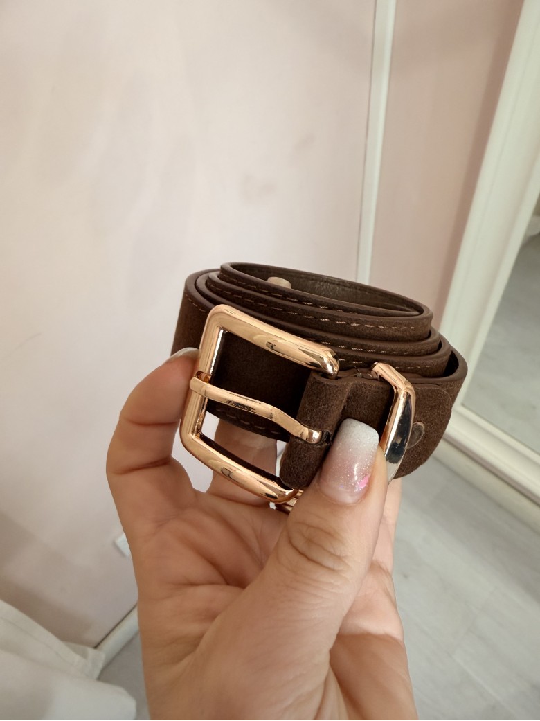 Cintura scamosciata marrone