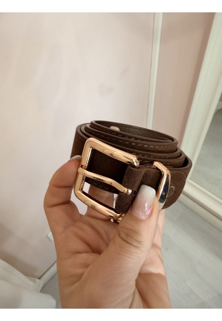 Cintura scamosciata marrone