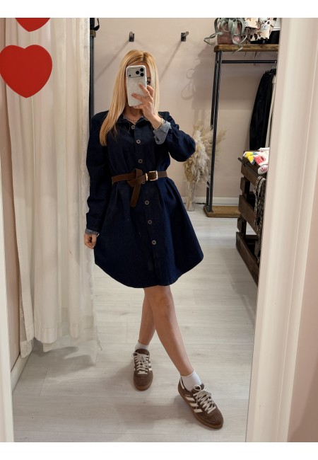 Vestito camicione simil jeans in cotone