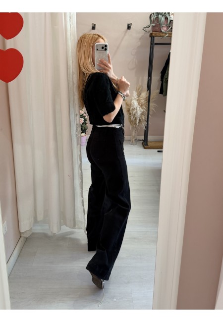 Giubbottino di jeans sangallo nero