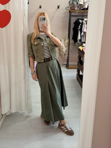 Giubbottino di jeans sangallo verde 2