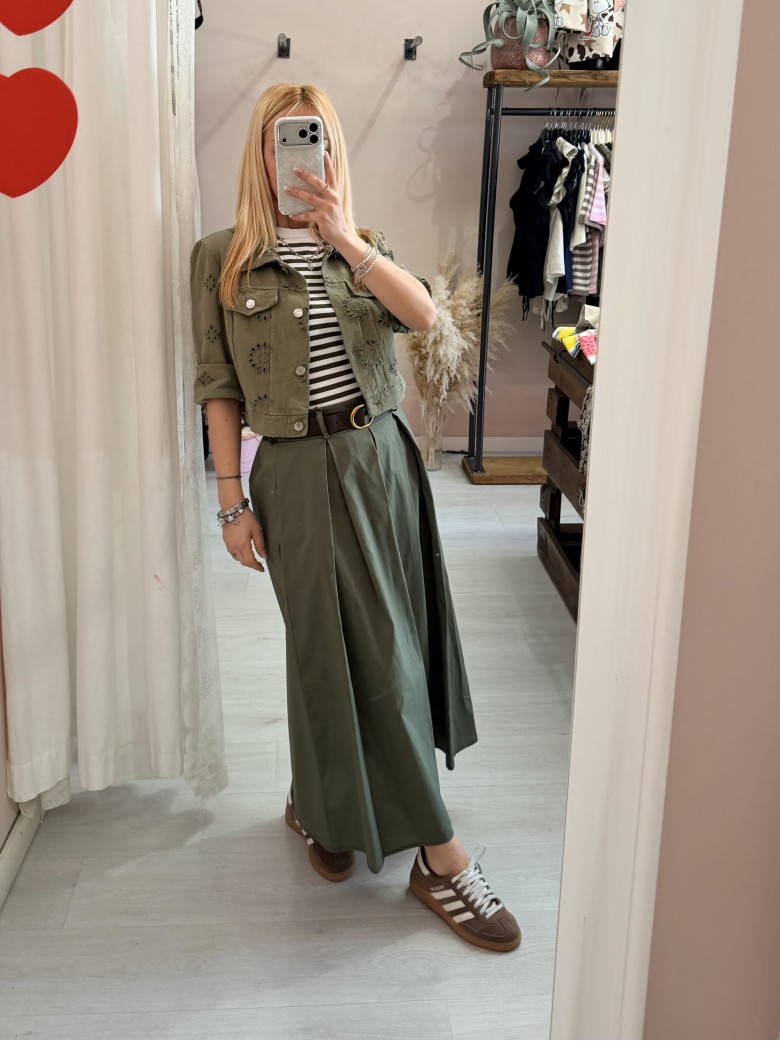 Giubbottino di jeans sangallo verde