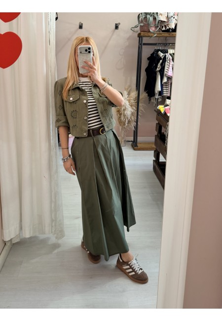 Giubbottino di jeans sangallo verde