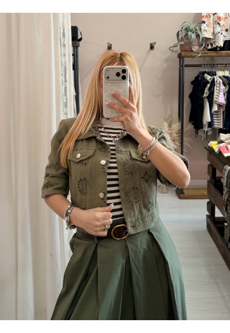 Giubbottino di jeans sangallo verde