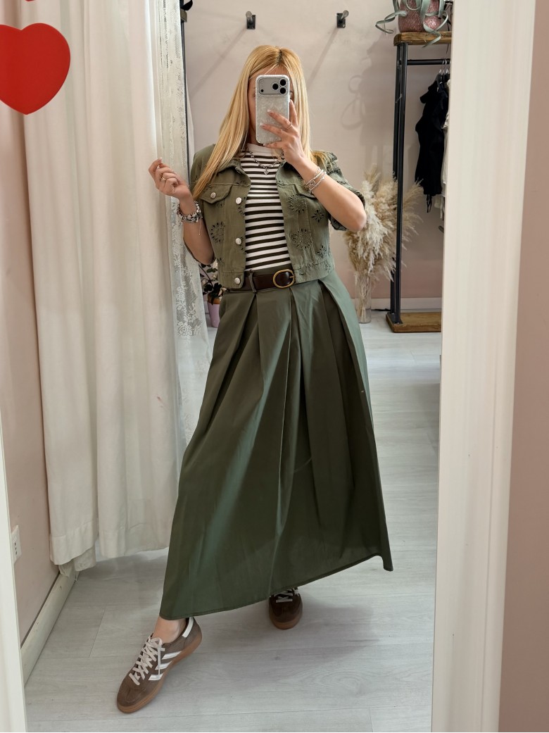 Giubbottino di jeans sangallo verde