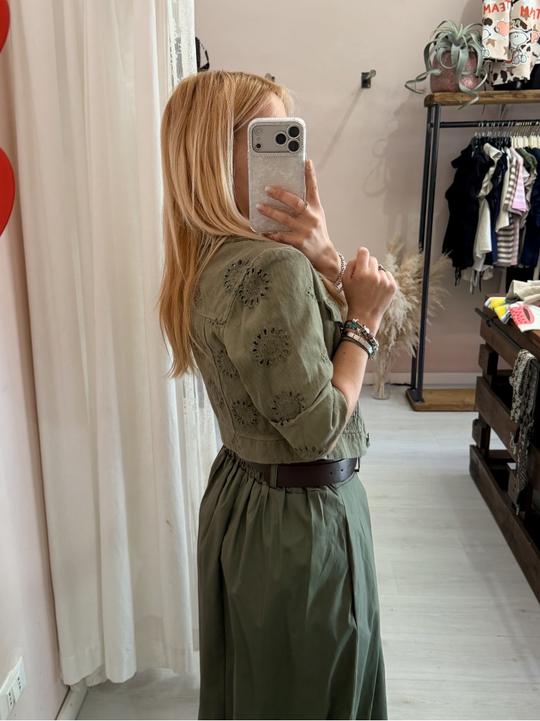 Giubbottino di jeans sangallo verde