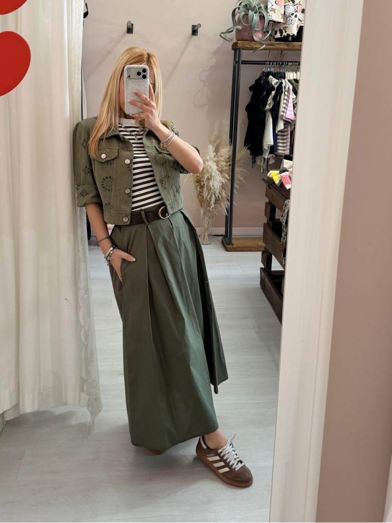 Giubbottino di jeans sangallo verde