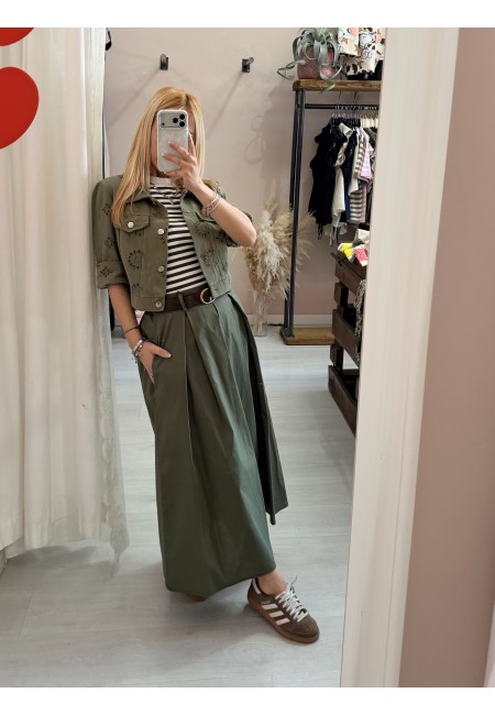 Giubbottino di jeans sangallo verde