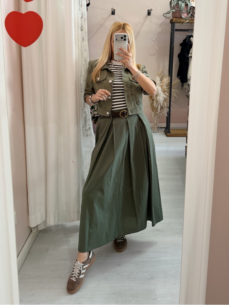 Giubbottino di jeans sangallo verde