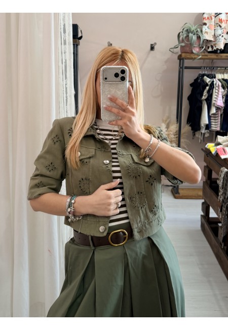 Giubbottino di jeans sangallo verde