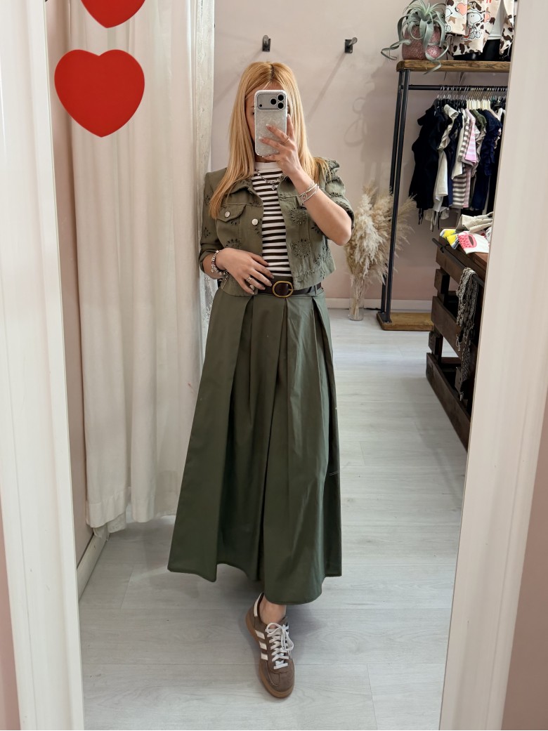 Giubbottino di jeans sangallo verde