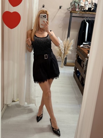 Body scollato STRASS NERO 2