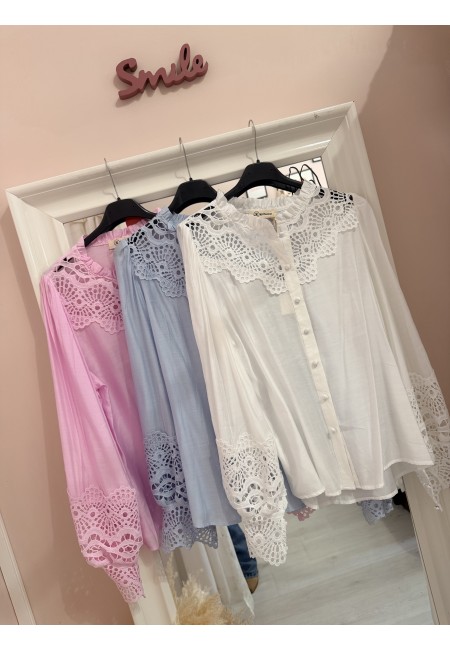 Camicia SPAGNA merletti bianca