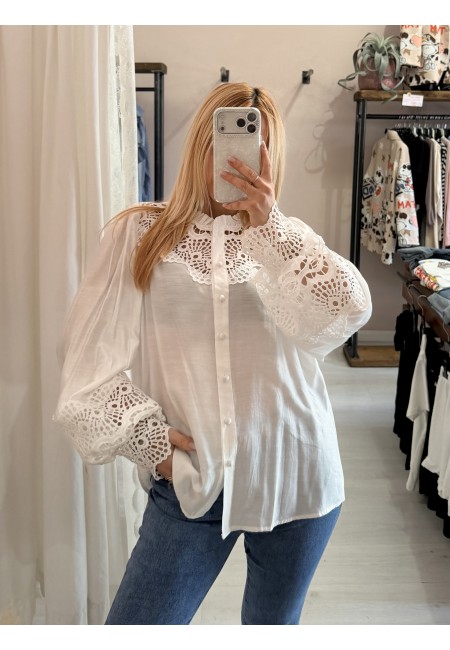 Camicia SPAGNA merletti bianca