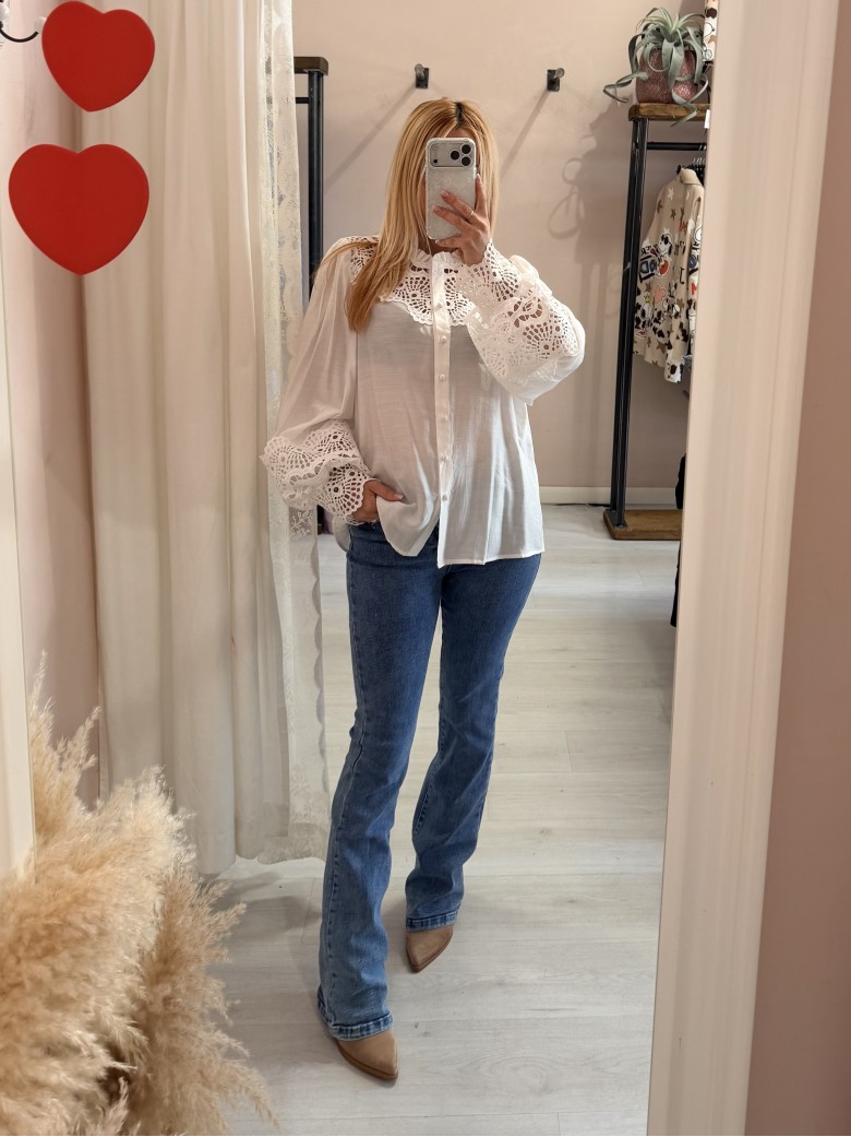 Camicia SPAGNA merletti bianca