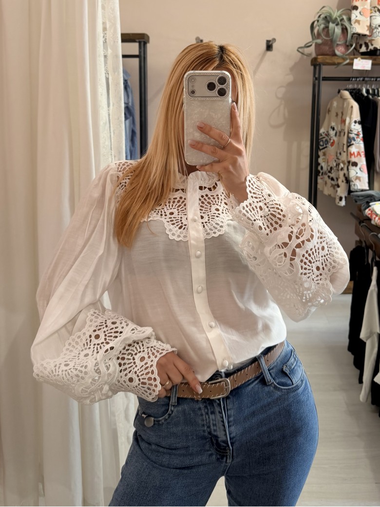 Camicia SPAGNA merletti bianca