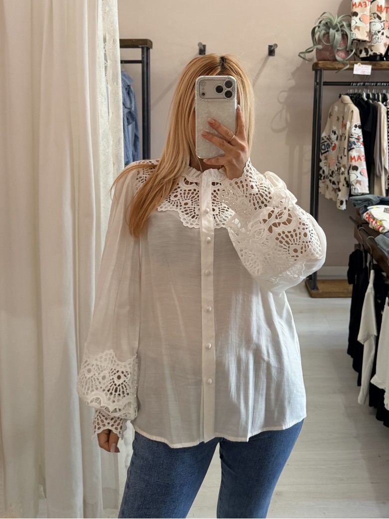 Camicia SPAGNA merletti bianca