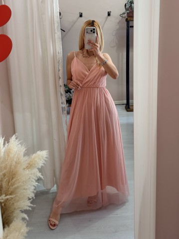 Vestito lungo in tulle PINK 2