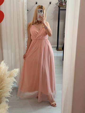 Vestito lungo in tulle PINK