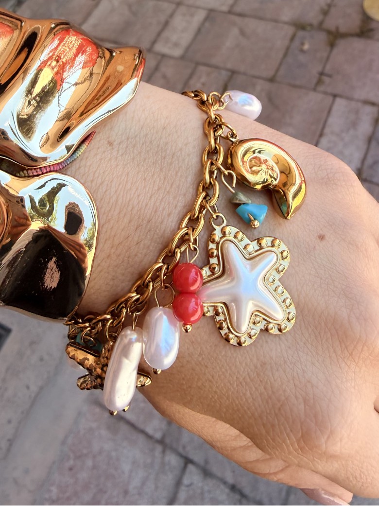 Bracciale stella marina e conchiglie