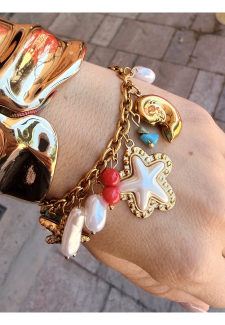 Bracciale stella marina e conchiglie