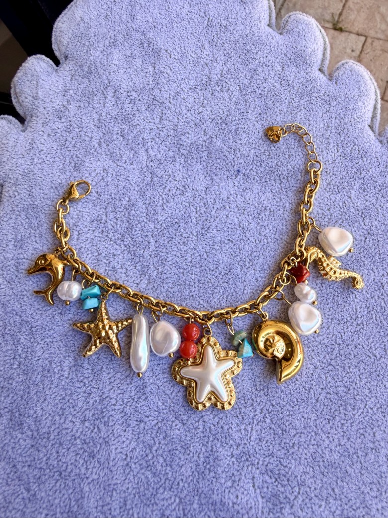 Bracciale stella marina e conchiglie