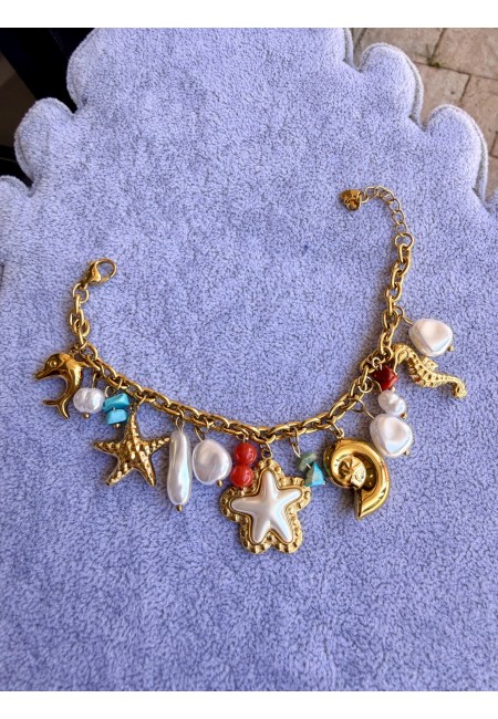 Bracciale stella marina e conchiglie