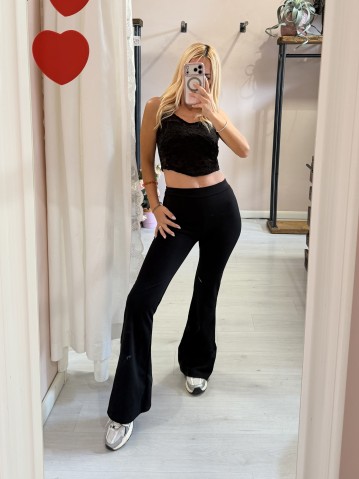 Panta leggings a zampa neri