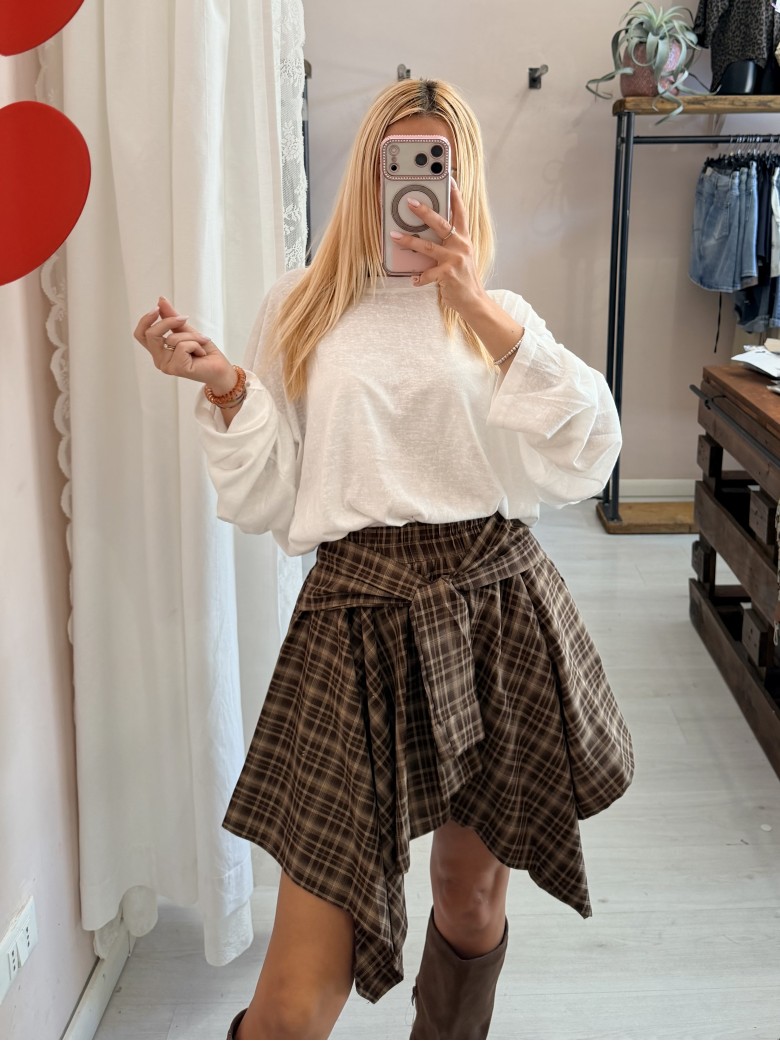 Gonna a camicia tartan